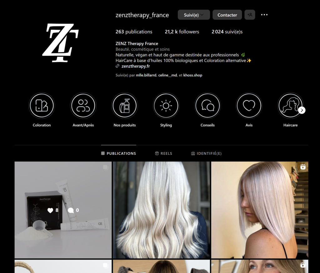 visuel compte instagraù ZenzTherapy
